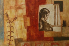 Als ich jung war, Mischtechnik auf Leinwand, 2000, 142 x 144