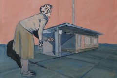 Wartehaus, Öl auf Papier, 2009, 64 cm x 50 cm