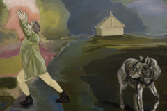 Frau haus Wolf, Acryl auf Leinwand, 2011, 100 x 90 cm