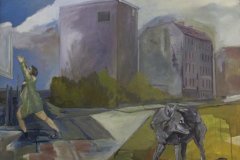 Stadtansicht Wolf Frau, Acryl auf Leinwand, 2011, 120 x 110 cm