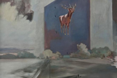 Hirsch Prenzlauerberg, Öl auf Leinwand, 2017, 110 x 100 cm