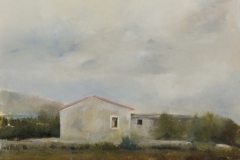 Mailand-Bauernhof, Öl auf Leinwand auf MDF, 2019, 63 x 70 cm