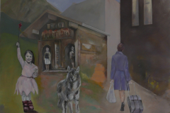 Wetterhaus, Öl aufLLeinwand, 2019, 140 x 10 cm