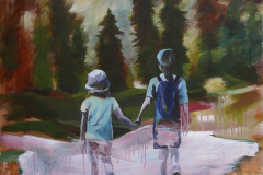 Wald_01  Acryl  auf Leinwand 90 x 80 cm  2020